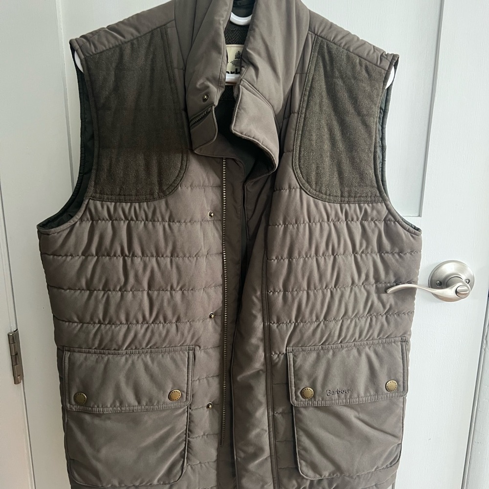 Barbour Men's Quilted Vest - Olive/Gray
